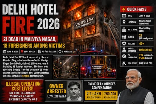 Delhi hotel fire 2026