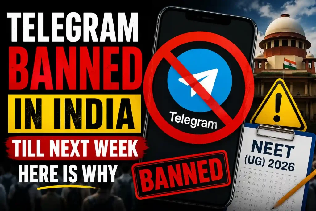 Telegram banned in India NEET UG 2026